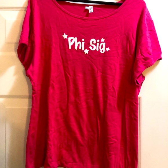Phi Sigma Sigma pink size 2xl white “Phi Sig” bid day and quote - Picture 1 of 4